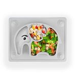 Kids Plates Baby Suction Placemat - SILIVO Non Slip Silicone Toddlers Placemat with Suction Cups for Babies, Kids and Children - (10"x7.8"x1.1")