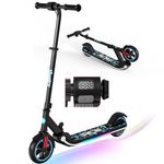 RCB Electric Scooter for Kids, 150W Motor - Max 9.3mph - Bluetooth Speaker - Colorful LED Lights - Foldable - LED Display,Kids E Scooter for Age 6-12