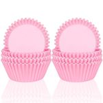 POPOYU 200Pcs Mini Pink Cupcake Cases,Paper Muffin Cake Wrappers Boxes Baking Cups Dessert Holder Cupcake Liners for Girls Birthday Baby Shower Wedding Bride Hen Party Cake Decoration