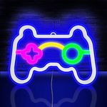 HOTUT Game Neon Sign, Neon Light Gaming LED Lights, Non-Dimmable Blue Light LED Neon Wall Light Signs, USB/Battery Powered Neon Light, Neon Lamp for Bedroom Wall Decor（Battery not Included）