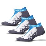 Thirty 48 Running Socks for Men and Women Features Coolmax Fabric That Keeps Feet Cool & Dry - 1 Pair or 3 Pair ([3 Pairs] Blue/Gray, Small - Women 7-8.5 // Men 4-7)