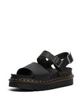 Dr. Martens Women's Ankle Strap Sandal, Black Hydro Leather, 8