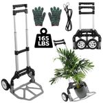 Kalolary Folding Hand Truck and Dolly, Capacity Portable Aluminum Luggage Cart with Telescoping Handle and Rubber Wheels, Portable Dolly Cart for Luggage/Personal/Travel/Mobile/Office Use