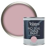 Vintro | No Seal Chalk Paint | Pink | Interior & Exterior Use | Furniture | Walls | Wood | Metal | 1 Litre (Albert Bridge - Dusky Pink)