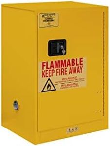 Durham FM Approved 1012M-50 Welded 16 Gauge Steel Fire Safety Manual Door Cabinet, 1 Shelves, 12 Gallons Capacity, 18" Length x 23" Width x 35" Height, Yellow Powder Coat Finish