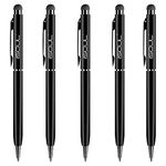 iSOUL Stylus Pen Stylus Touchscreen Pen [5 Pack] Pens for Touch Screens iPad, iPad 10.2 inch 2020 (8th Gen), iPhone, Samsung Galaxy, OnePlus, Google Pixel, Tablets & More Black Metal Ballpen Stylus