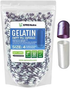 Capsules Express- Size 4 Purple Pearl and White Pearl Empty Gelatin Capsules - Kosher - Pure Gelatin Pill Capsule - DIY Powder Filling (1000)