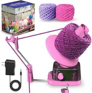 Yarn Winder, Electric Yarn Ball Winder for Crocheting, Efficiently Yarn Cake Winder with Strong Tension Adjustable Speed Up to 13 oz, Automatic Yarn Spinner Wool Winder for Knitting Enthusiast (Pink)