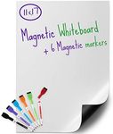 Kedudes USA Made Magnetic Dry Erase Board Sheet 17" x 11" with Set of 6 Markers - Magnetic Whiteboard for Fridge - Fridge Whiteboard Magnetic - Dry Erase Board Magnetic - Refrigerator Whiteboard