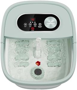 Snailax Collapsible Foot Spa with Heat, Foot Bath Massager with 8 Massage Rollers, Temperature Control, Bubbles, Pumice Stone, Foot Soaking Tub, Pedicure Foot Spa (Green)