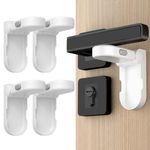 REDTRON Door Lever Lock, 4 Pack Baby Door Safety Locks with 3M Adhesive, Childproof Door Handle Lock for Bedroom, Bathroom, Kitchen, Easy to Install, No Tools Required (White)