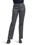 Lee Women's Relaxed Fit All Day Straight Leg Pant, Black White Rockhill Plaid, 14