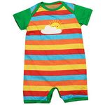 Little Peaches Pure Cotton Baby Rompers, Baby Bodysuit, Onesies Newborn, Soft Fabric, 34th Sleeves (6-12 Months, Pack of 1, Smiling Sun)