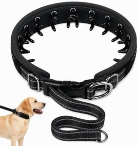 Prong Collar for Dogs, Martingale No Pull Collar for Large Dog, Black, M