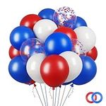 RUBFAC 65pcs Red White and Blue Bal