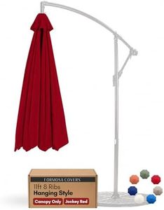 Formosa Covers Replacement Umbrella Canopy for 11ft 8 Rib Hanging Offset Cantilever Market Outdoor Patio Shades Ribs Length 64" (Canopy Only) (Jockey Red)