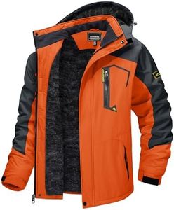 TACVASEN Winter Jacket for Men - Ski Snowboard Warm Fleece Coat With Hood - Water Resistant Raincoat Parka
