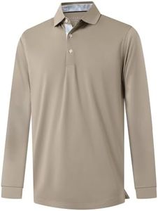 M MAELREG Long Sleeve Polo Moisture Wicking Plain Tennis Collared Mens Golf Long Sleeve Shirts for Men