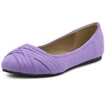 Ollio Women's Ballet Shoe Cute Casual Comfort Flat, Lilac, 4 UK