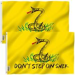 ANLEY Pack of 2 Fly Breeze 3x5 Foot don't tread on me Flag - Vivid Color and UV Fade Resistant - Canvas Header and Double Stitched - Flags Polyester with Brass Grommets 3 X 5 Ft