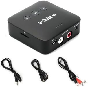 VANANA Bluetooth 5.0 NFC Receiver Transmitter Wireless RCA to 3.5mm Aux Audio Adapter