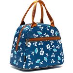 FlowFly Lunch Bag Tote Bag Lunch Organizer Lunch Holder Insulated Lunch Cooler Bag for Women/Men,Floral