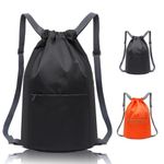 Bundle Pocket Drawstring Bag - Waterproof Sports Fitness Neutral Diamond lattice - Simple Lightweight Large Capacity Backpack for Men Women Sports, School, Gym, Travel and Various Activities(Black)