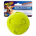 Nerf Dog Soccer Squeak Ball Toy, Large,Green,4-inches