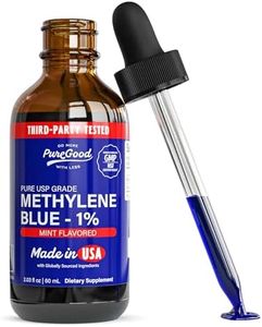 Mint Flavored 1% Methylene Blue Solution USP Pharmaceutical Grade (2 oz) Third-Party Tested Alcohol Free in Amber Dropper Bottle