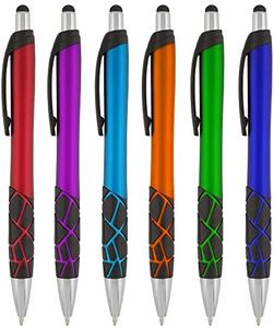 Stylus Pens -2 in 1 Capactive Touch Screen with Ballpoint Writing Pen Sensitive Stylus Tip For Your iPad iPhone Samsung Galaxy & All Smart Devices - By SyPen, Assorted Colors and Combo Packs 6 Pack Assorted