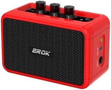 EROK Mini Electric Guitar Amp, with Clean Overdrive Effects,Support BT/Headphone Connection,5W Indoor Music Pratice Speaker (Red)