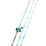 Sougayilang Baitcaster Rod and Reel Combo, 2Pc Fishing Pole and Baitcasting Combo-Green-5.9ft-Right Handle