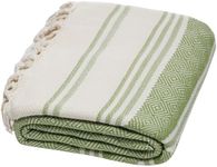 DEMMEX Oeko-TEX Certified 100% Organic Cotton & Organic Dye Prewashed XL Diamond Weave Turkish Towel Peshtemal Blanket for Bath,Beach,Pool,SPA,Gym,71x39 Inches (Khaki)