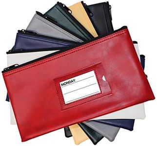 Nadex 7 Days Bank Deposit Cash and Coin Pouches with Zipper Closure, Each Money Bag with Blank Card and Card for Each Day of the Week, Multi-Color