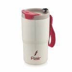 FLAIR Brew 480ml Vacuum Insulated Travel Mug - Keeps Drinks Hot for 6 Hours & Cold for 12 Hours, Stainless Steel with Lid for Office, Gym, and Travel (White)