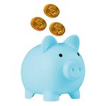 Cute Piggy Bank, Unbreakable Plastic Money Banks, Coin Bank for Girls and Boys, Gifts and Presents for Birthday, Christmas, New Year (Blue)