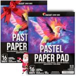 32 Pages Oil Pastel Paper Pad Set - 4 Shades of Natural-Toned Thick Paper - 2 x 16-Page Pastel Drawing Paper Sketchbooks - 9x12 in - 67 lb (180 GSM) - Painting, Drawing & Art Supplies - Zenacolor