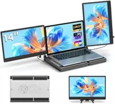 POTTMACEE Laptop Screen Extender, 14" Laptop Monitor Extender, Plug & Play/360° Rotation/Detachable, Portable Dual Monitor with Stretchable Metal Base for Any Size Laptops, Compatible with Mac/Windows