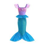 Lito Angels Little Mermaid Princess Fancy Dress Up Costume Birthday Party Outfit for Kids Girls Age 3-4 Years, Purple Blue (Tag Number 110)