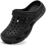 Nedaan Kids Garden Clogs Boys Girls Slides Sandals Toddler Non Slip Water Shoes Black
