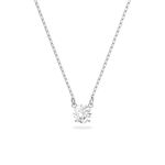 Swarovski Attract necklace, Round, White, Rhodium plated