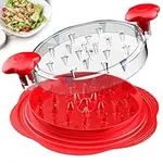 SURETIVIAN Chicken Shredder Large Chicken Breast Shredder Tool Twist with Brush&Fork, Visible Meat Shredder Machine, Anti-Slip Strip, Ergonomic Handle, BPA Free, Suitable for Pork Beef Chicken(Red)