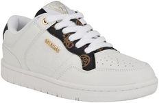 GUESS Women's Rubinn Sneaker, White/Brown 141, 6