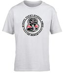 Hippowarehouse COBRA KAI STRIKE FIRST - STRIKE HARD kids children's short sleeve t-shirt White