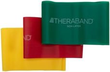 TheraBand Resistance Bands Set, Non-Latex Elastic Band for Upper/Lower Body Exercise, Strength Training Without Weights
