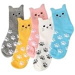 AGRIMONY Women Cat Socks for Women Teen Girls Ladies-Funny Cute Unique Birthday Gifts for Mom Wife Girlfriend Novelty Cool Animal Socks-Mothers Day Gifts Ideas for Cat Lovers Stocking Stuffers-5 pairs