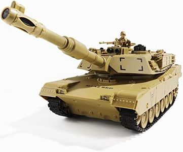 Remote Control Tank, RC US M1A2 Abrams Army Tank Toy, 2.4Ghz 9-Channel RC Military Vehicles with Rotating Turret and Sound, Best for 6 7 8 Boys Kids Xmas Military Toys