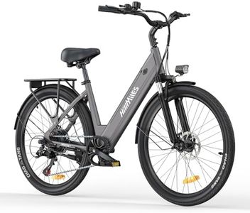 HillMiles MileCity1 26" Electric Bike for Adults, 7 Speed ​​Electric Bicycle with 36V 13Ah Removable Battery, 25km/h & 80-100km Range E Bike for Urban Commuters with Rear Rack (MileCity1, Grey)