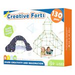 Tiny Land Fort Building Kit for Kids 130Pcs Creative Fort Toy for 5,6,7,8 Years Old Boy & Girls-STEM Building Toys DIY Castles Play Tent Tower Indoor & Outdoor