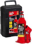 Big RED T90613-1 Torin Hydraulic Welded Bottle Jack with Carrying Case, 6 Ton (12,000 lb) Capacity, Red